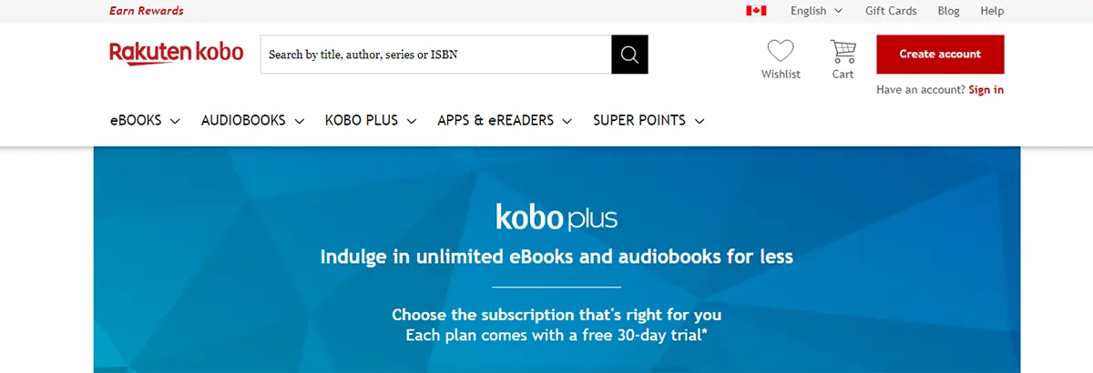 Kobo Plus Scribd alternative
