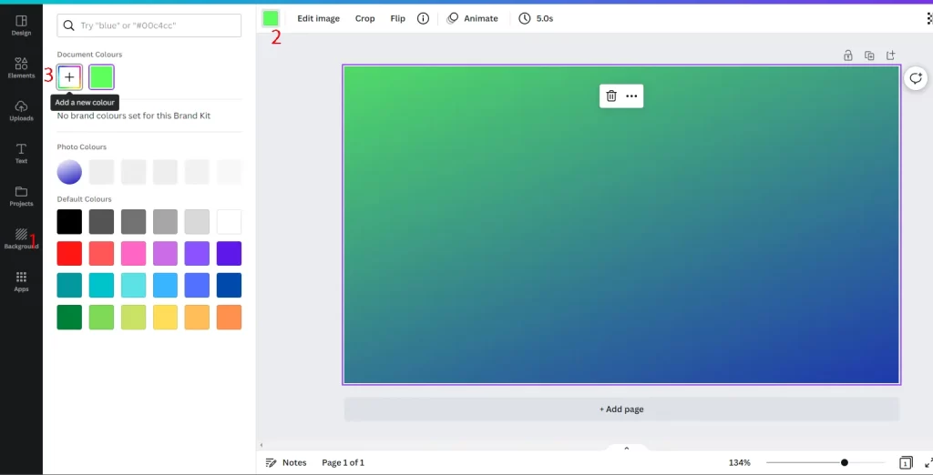make Gradient background in Canva