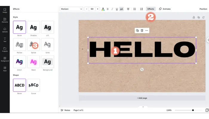 Add a Outline to the text