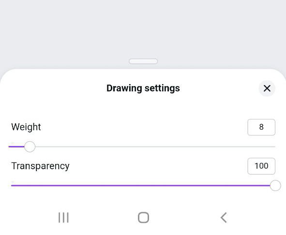 Select the color, weight and transparency of your drawing tool 2