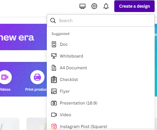Choosing a design template