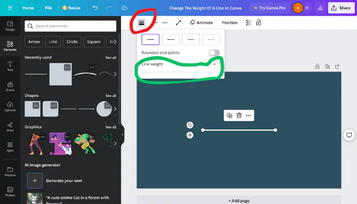 Change The Weight Of A Line In Canva