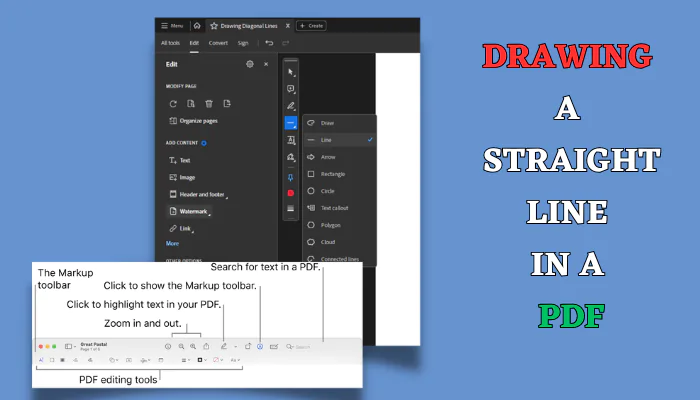 Drawing a straight line in a PDF