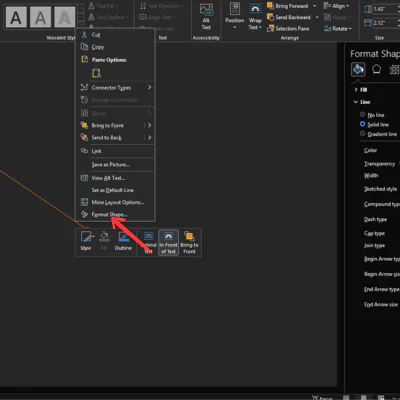 format shape line in ms word