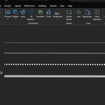 shortcut line in ms word