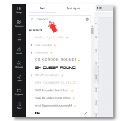 rounded font in canva