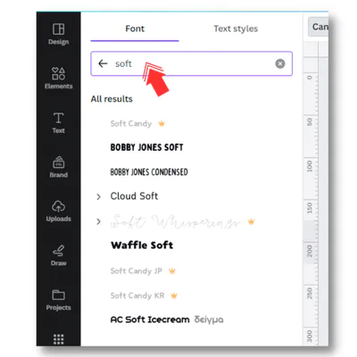soft font in canva