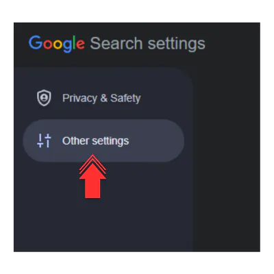 select google other setting