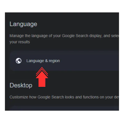 select google region setting