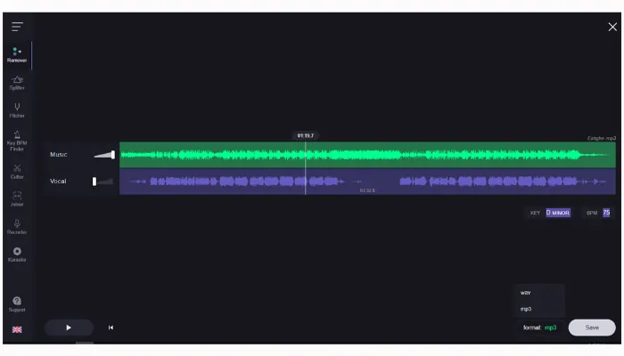 VocalRemover Review A Free Website for Karaoke Lovers website screenshot