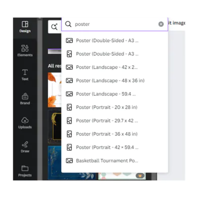 canva poster size template