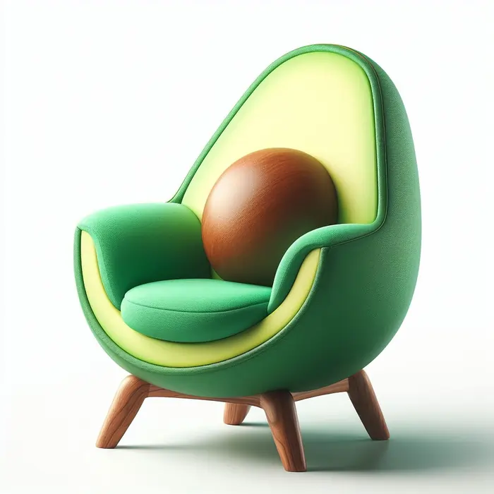 an armchair in the shape of an avocado