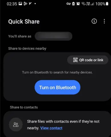 choose Nearby Share.