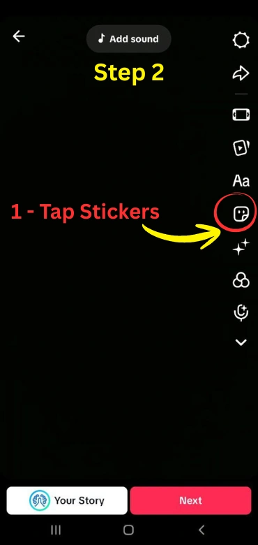 Step 2: Tap the Stickers