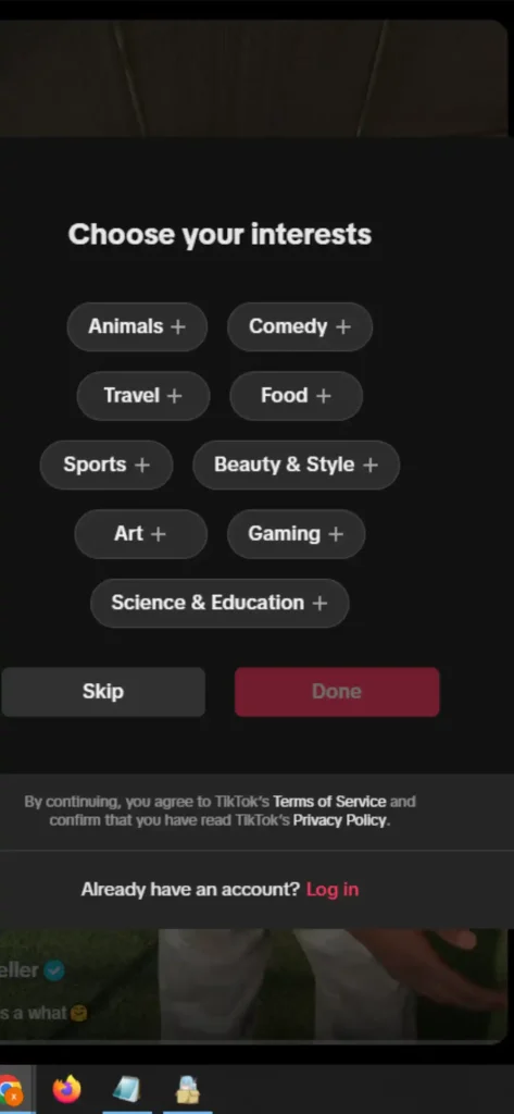 window will prompt you to log in