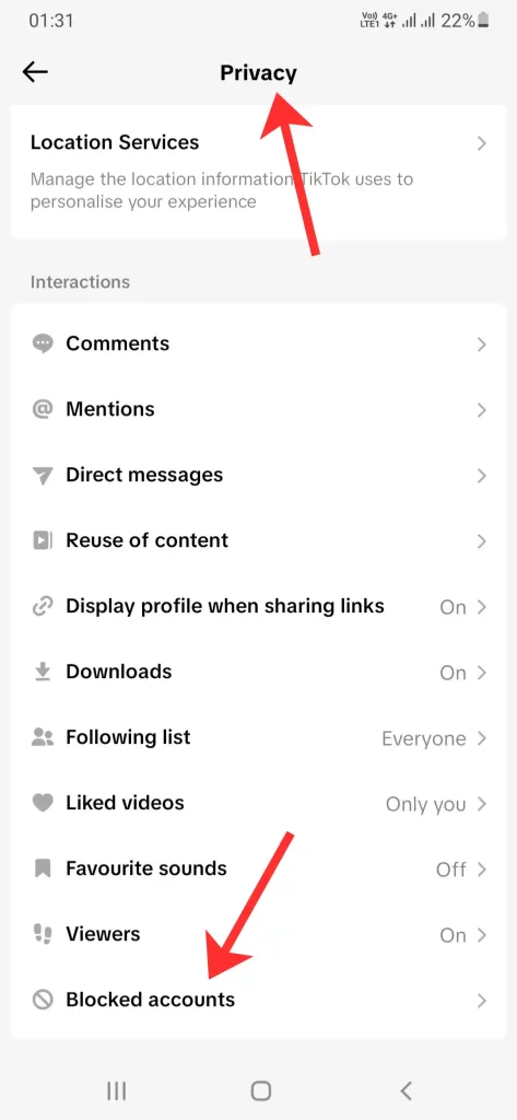 How to Locate Your Blocked List